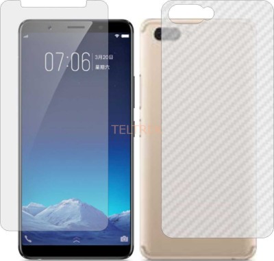 TELTREK Front and Back Screen Guard for VIVO X20 PLUS (Front Matte Finish & Back 3d Carbon Fiber)(Pack of 2)