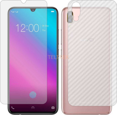 TELTREK Front and Back Screen Guard for VIVO V11 PRO (Front Matte Finish & Back 3d Carbon Fiber)(Pack of 2)