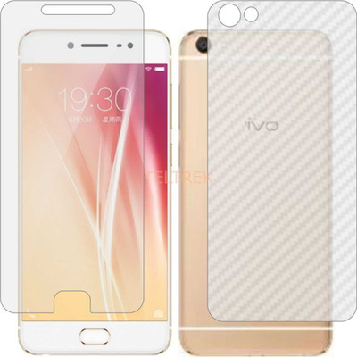 TELTREK Front and Back Screen Guard for VIVO X7 PLUS (Front Matte Finish & Back 3d Carbon Fiber)(Pack of 2)