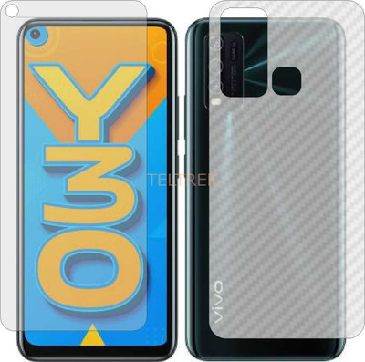 TELTREK Front and Back Screen Guard for VIVO Y30 (Front Matte Finish & Back 3d Carbon Fiber)(Pack of 2)