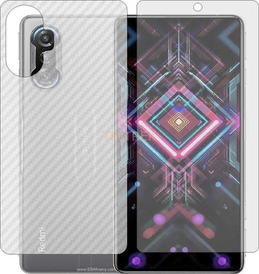 TELTREK Front and Back Screen Guard for REDMI K40 GAMING (Front Matte Finish & Back 3d Carbon Fiber)(Pack of 2)