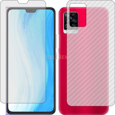 TELTREK Front and Back Screen Guard for VIVO S7T (Front Matte Finish & Back 3d Carbon Fiber)(Pack of 2)