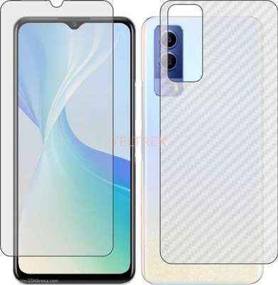 TELTREK Front and Back Screen Guard for VIVO Y53S 5G (Front Matte Finish & Back 3d Carbon Fiber)(Pack of 2)