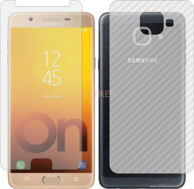 TELTREK Front and Back Screen Guard for SAMSUNG G615F GALAXY J7 MAX (Front Matte Finish & Back 3d Carbon Fiber)(Pack of 2)