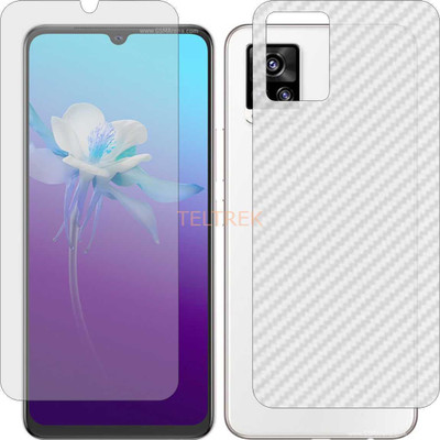 TELTREK Front and Back Screen Guard for VIVO V20 2021 (Front Matte Finish & Back 3d Carbon Fiber)(Pack of 2)