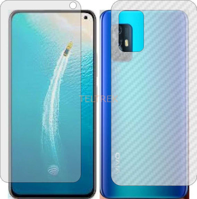 TELTREK Front and Back Screen Guard for VIVO Y19 NEO (Front Matte Finish & Back 3d Carbon Fiber)(Pack of 2)