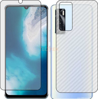 TELTREK Front and Back Screen Guard for VIVO Y70S (Front Matte Finish & Back 3d Carbon Fiber)(Pack of 2)