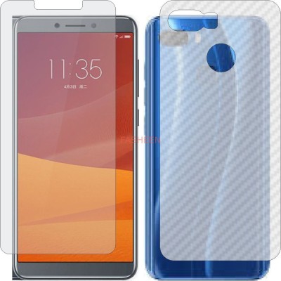 Fasheen Front and Back Tempered Glass for LENOVO K5 PLAY (Front Matte Finish & Back 3d Carbon Fiber)(Pack of 2)