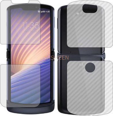 Fasheen Front and Back Tempered Glass for MOTOROLA MOTO RAZR 5G (Front Matte Finish & Back 3d Carbon Fiber)(Pack of 2)