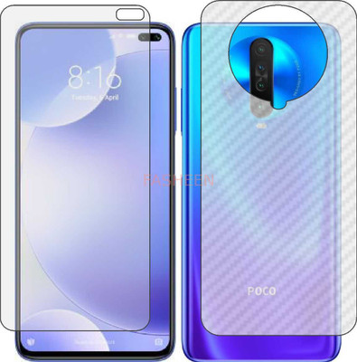 Fasheen Front and Back Tempered Glass for POCO X2 (Front Matte Finish & Back 3d Carbon Fiber)(Pack of 2)