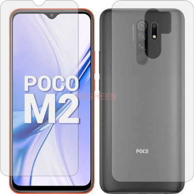 Fasheen Front and Back Tempered Glass for MI POCO M2 (Front Matte Finish & Back 3d Carbon Fiber)(Pack of 2)