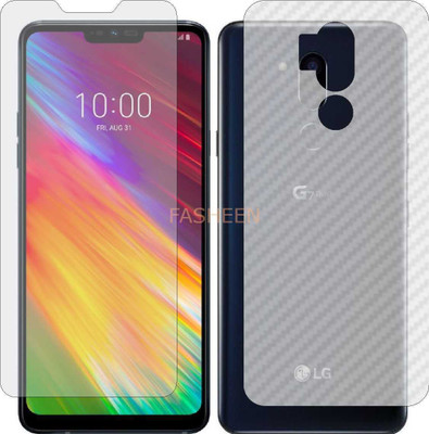 Fasheen Front and Back Tempered Glass for LG G7 PLUS FIT (Front Matte Finish & Back 3d Carbon Fiber)(Pack of 2)