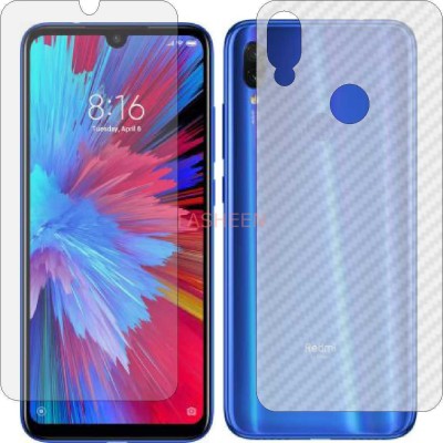 Fasheen Front and Back Tempered Glass for MI REDMI NOTE 7S (Front Matte Finish & Back 3d Carbon Fiber)(Pack of 2)