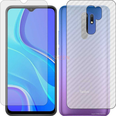 Fasheen Front and Back Tempered Glass for XIAOMI REDMI 9 PRIME (Front Matte Finish & Back 3d Carbon Fiber)(Pack of 2)