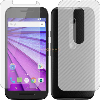 Fasheen Front and Back Tempered Glass for MOTOROLA MOTO G3 (Front Matte Finish & Back 3d Carbon Fiber)(Pack of 2)