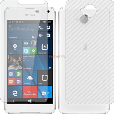 Fasheen Front and Back Tempered Glass for MICROSOFT LUMIA 650 (Front Matte Finish & Back 3d Carbon Fiber)(Pack of 2)