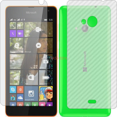 Fasheen Front and Back Tempered Glass for MICROSOFT LUMIA 535 DUAL SIM (Front Matte Finish & Back 3d Carbon Fiber)(Pack of 2)