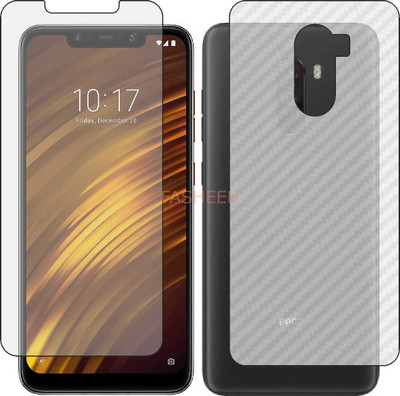 Fasheen Front and Back Tempered Glass for MI POCO F1 ARMOURED EDITION (Front Matte Finish & Back 3d Carbon Fiber)(Pack of 2)