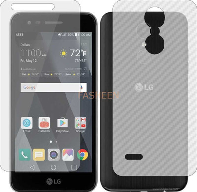 Fasheen Front and Back Tempered Glass for LG PHOENIX 3 (Front Matte Finish & Back 3d Carbon Fiber)(Pack of 2)