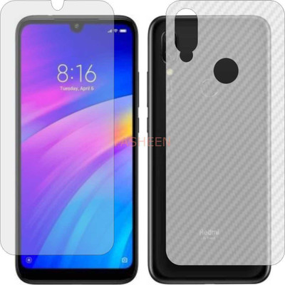 Fasheen Front and Back Tempered Glass for MI REDMI 7 (Front Matte Finish & Back 3d Carbon Fiber)(Pack of 2)