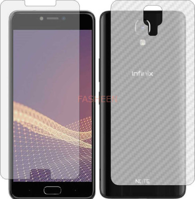 Fasheen Front and Back Tempered Glass for INFINIX X572 NOTE 4 (Front Matte Finish & Back 3d Carbon Fiber)(Pack of 2)