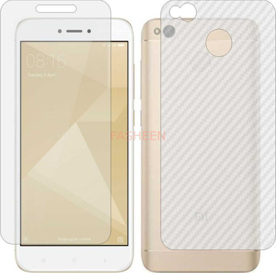 Fasheen Front and Back Tempered Glass for MI REDMI 4 (Front Matte Finish & Back 3d Carbon Fiber)(Pack of 2)