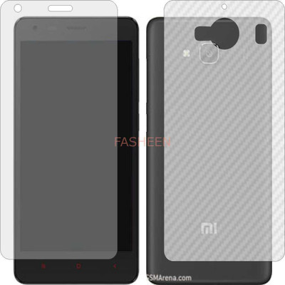 Fasheen Front and Back Tempered Glass for MI REDMI 2 PRIME (Front Matte Finish & Back 3d Carbon Fiber)(Pack of 2)