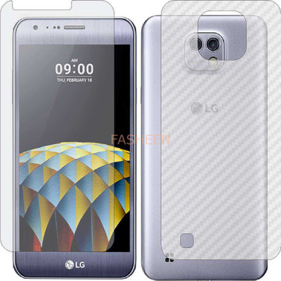 Fasheen Front and Back Tempered Glass for LG X CAM K580 (Front Matte Finish & Back 3d Carbon Fiber)(Pack of 2)