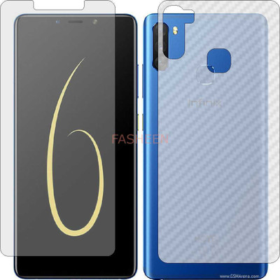 Fasheen Front and Back Tempered Glass for INFINIX NOTE 6 (Front Matte Finish & Back 3d Carbon Fiber)(Pack of 2)
