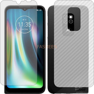 Fasheen Front and Back Tempered Glass for MOTOROLA MOTO DEFY 2021 (Front Matte Finish & Back 3d Carbon Fiber)(Pack of 2)