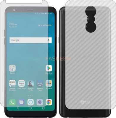 Fasheen Front and Back Tempered Glass for LG Q STYLO 4 (Front Matte Finish & Back 3d Carbon Fiber)(Pack of 2)