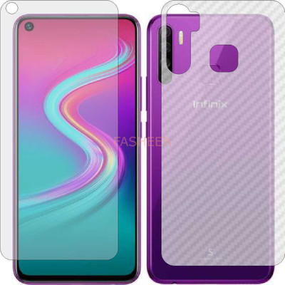 Fasheen Front and Back Tempered Glass for INFINIX S5 LITE (Front Matte Finish & Back 3d Carbon Fiber)(Pack of 2)