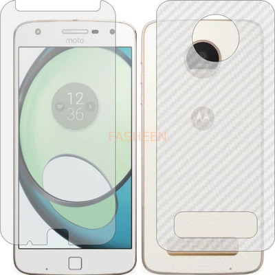 Fasheen Front and Back Tempered Glass for MOTOROLA Z PLAY STYLE MOD (Front Matte Finish & Back 3d Carbon Fiber)(Pack of 2)