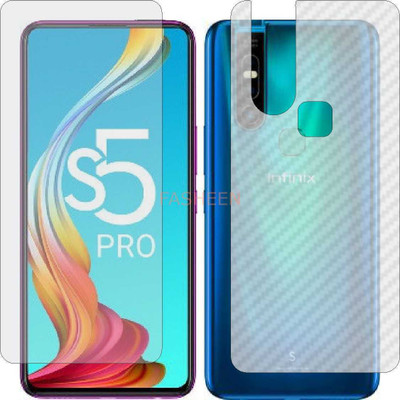 Fasheen Front and Back Tempered Glass for INFINIX S5 PRO (Front Matte Finish & Back 3d Carbon Fiber)(Pack of 2)