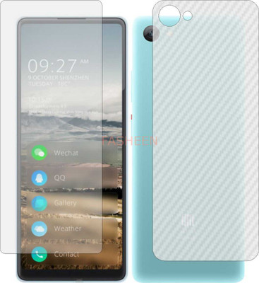 Fasheen Front and Back Tempered Glass for XIAOMI QIN 2 PRO (Front Matte Finish & Back 3d Carbon Fiber)(Pack of 2)