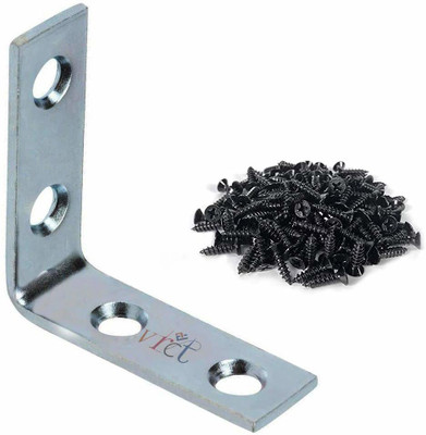 Improvhome Set of 20 Pcs Iron Corner Brace with 80 Screw, 90 Degree Joint Right Angle L Shape Bracke for Wood Chair Bookshelf Board Window Furniture 1.5 inch Shelf Bracket(Iron)