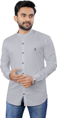 RAHUL CREATION Men Solid Casual Grey Shirt