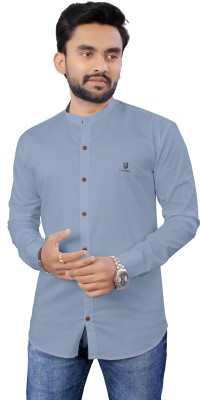 ravendra creation Men Solid Casual Grey Shirt