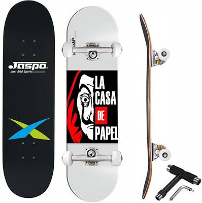 Jaspo HEIST (31&quot;x 8&quot;) Complete Fully Assembled Skateboard, 7 Layer Canadian Maple Concave Skateboard for Boys, Kids, Youth, Adults – Made in India 31 inch x 8 inch Skateboard  (Multicolor, Pack of 1)