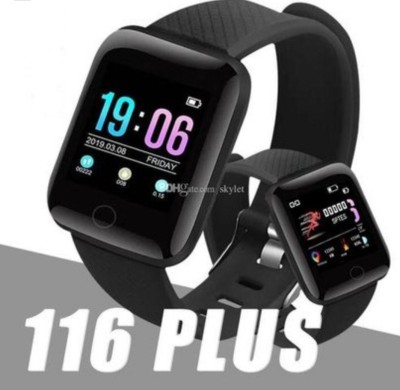 Ykarn Trades ID116pro smartblack fitness wrist band(Black Strap, Size : Free size)