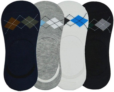 Denimzero Men & Women Self Design Peds/Footie/No-Show, Low Cut(Pack of 4)