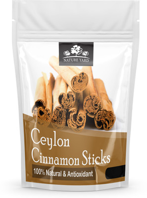 NATURE YARD True Ceylon Cinnamon Sticks / Organic Srilankan Dalchini - 100gm - Genuine Original Imported Quills For Weightloss And Cooking(100 g)