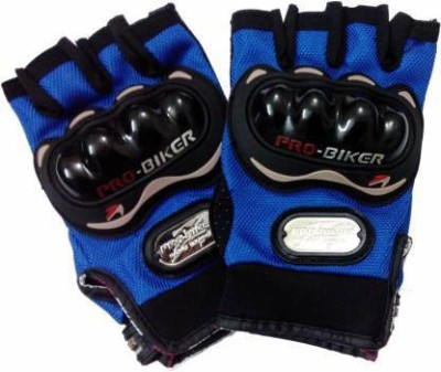 Riybro Biker Gloves | Polyester ,Rubber / Medium ,Unisex Riding Gloves Driving Gloves(Blue)