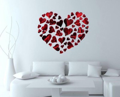 Divine studio 60 cm Valentine day special Loving heart with texture Wall Sticker (60cm x 73cm) Self Adhesive Sticker(Pack of 1)