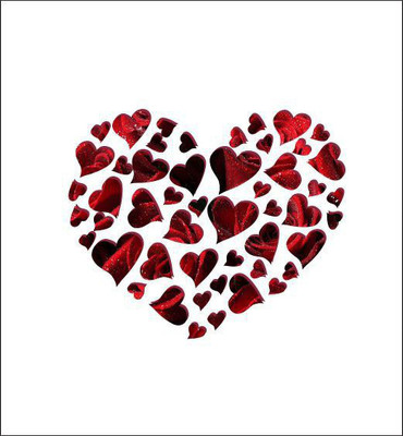 Sticker Hub 60 cm Valentine day special Loving heart with texture Wall Sticker Self Adhesive Sticker(Pack of 1)