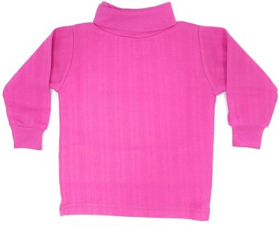 Mahi Fashion Boys & Girls Solid Cotton Blend T Shirt(Pink, Pack of 1)