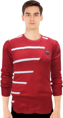 RDS ENTERPRISES Striped Men Round Neck Red T-Shirt