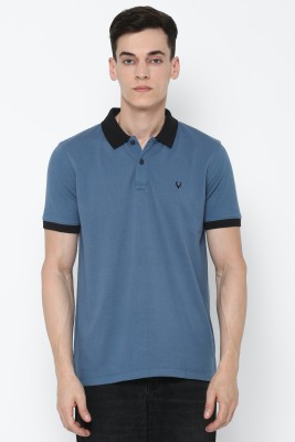 Allen Solly Solid Men Polo Neck Blue T-Shirt