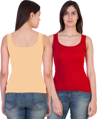 17.Hills Casual Solid Women Beige Top