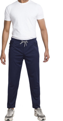 ZERO Solid Men Blue Track Pants